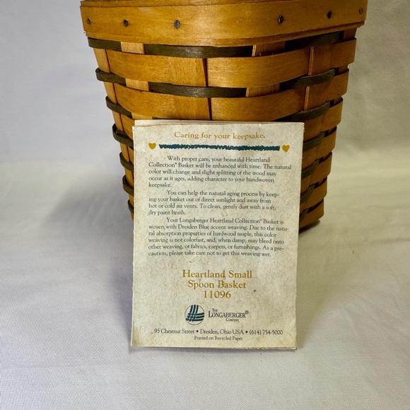 Longaberger 1996 Heartland Small Spoon Basket - Picture 5 of 5